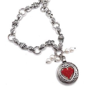 Brighton Red Cross Stitch Bracelet - 0749